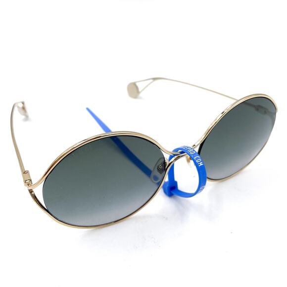 Gucci Round Sunglasses Round Pearl Tip Gold Metal Frame GG0253S - Picture 3 of 15